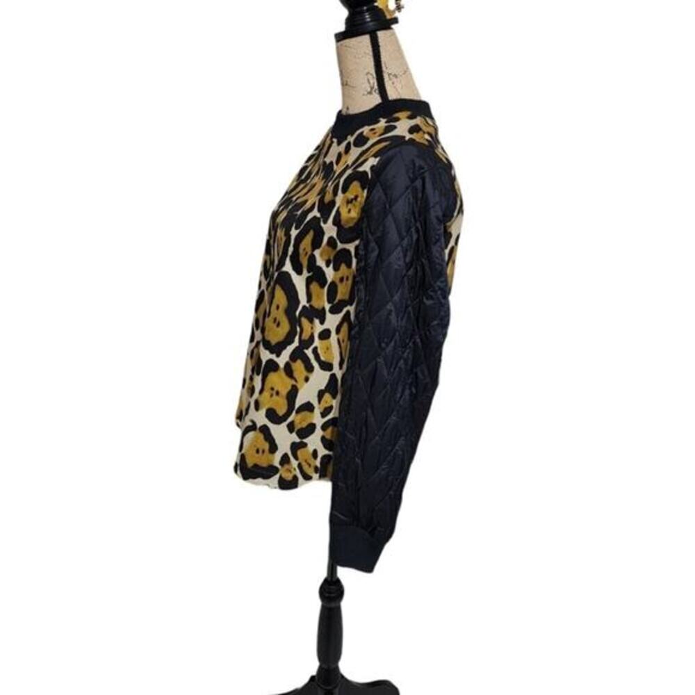 TELA Lieve Multi Leopard Print Pullover‎ Quilted Jacket Size Medium - Picture 7 of 12